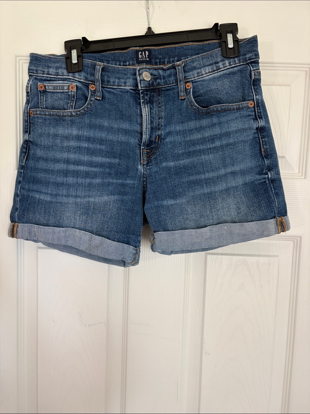 GAP Medium Blue Rolled-Hem Denim Shorts